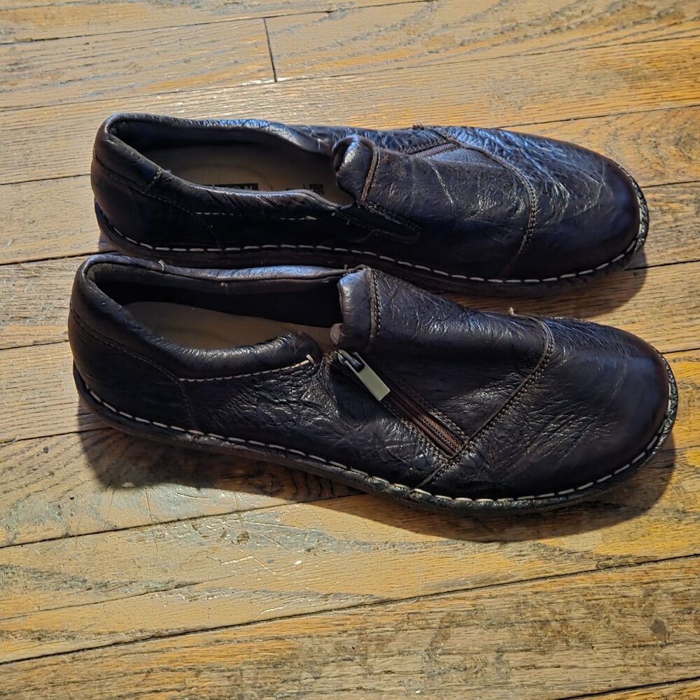 Clarks Soft Cushion Women’s Black‎ Leather Slip On Shoes Size 10 Comfort Casual